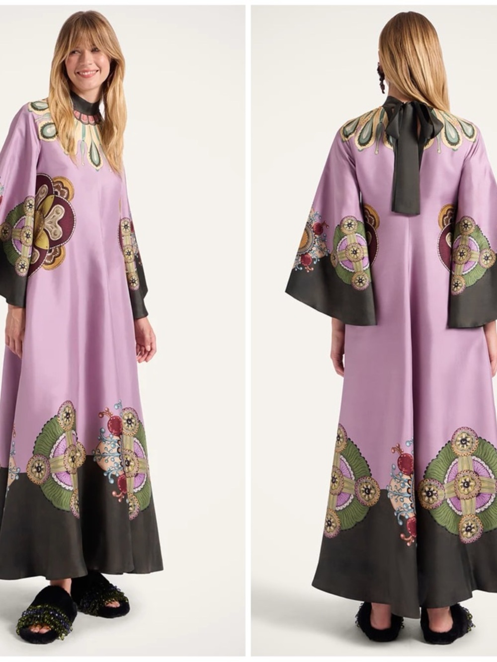 NWT La DoubleJ Magnifico Silk Maxi Long Dress Nucleus Placee Purple Size Small - Picture 2 of 11